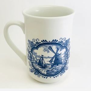 Churchill England blue and white windmill coffee mug